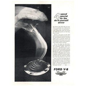 1962 Ford Galaxie 390 V8 4 Speed Vintage Print Ad Gearshift Driving Gloves